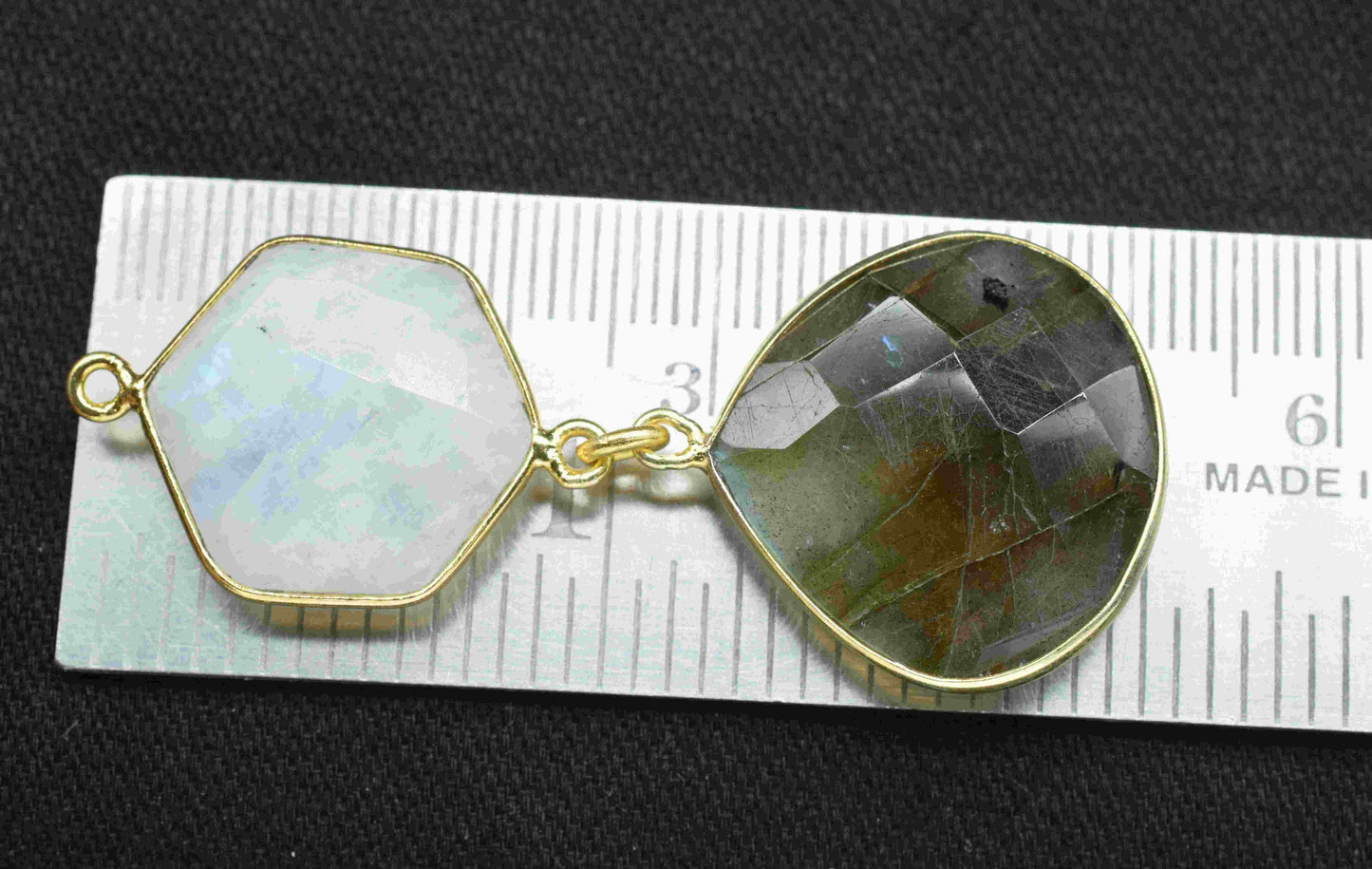 Moonstone Pendant Charms , Labradorite Earring Component , Multi Gemstone Dangle Earring , Component Jewelry , B'day Gift