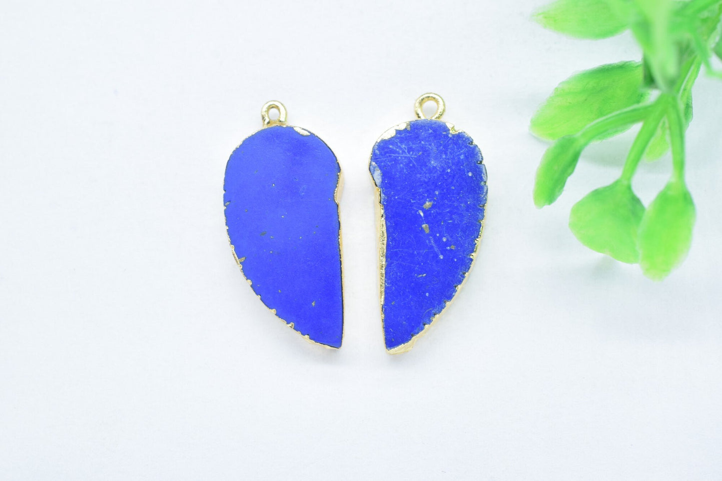 Lapis Lazuli Angel Wings Pendant,Handmade Pendant,Wing Pendants Charms Necklace,Single Bail Connector,Gemstone Leaf Earring Connector,Gift