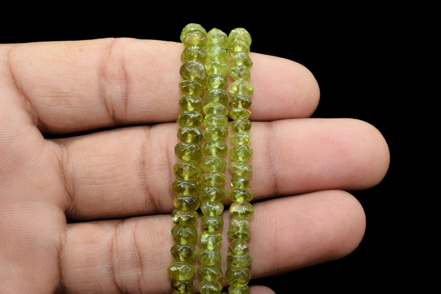 AAA Quality Peridot Smooth Faceted Beads 3mm to 5mm,Green Peridot Beads - Full Strand,Rondelle Beads -Peridot Beads,Wholesale Gemstone Beads