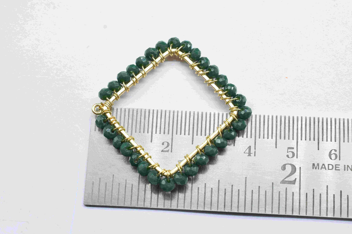 Green Agate Wire Wrapped Dangle Connector,Beaded Earring,Square Shape Pendant Component,Handmade Earring,Finding Component Agate JewelryGift