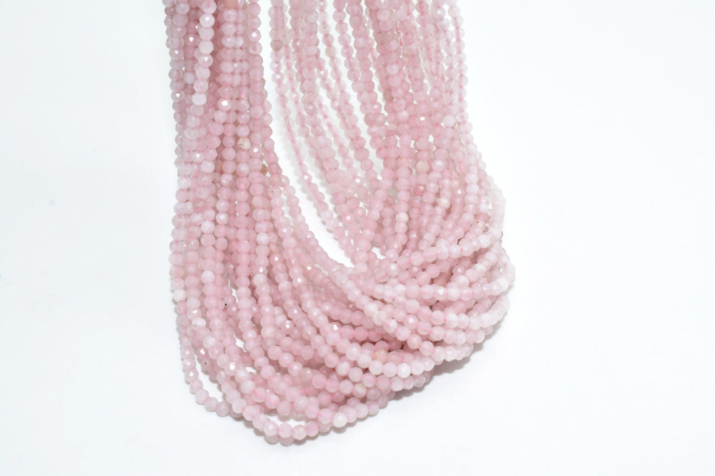 Natural Rose Quartz beads,AAA Grade beads,2-2.5mm faceted beads,Tiny Rose Quartz Beads,Pink Gemstones beads, Small Spacer Beads,Pink Beads