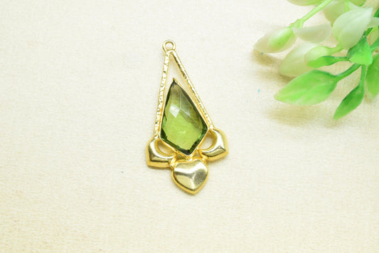 Peridot Pendant/Gemstone Component/Peridot Faceted Pendant/Necklace Pendant/Single Bail Charm/Necklace Pendant/Summer Collection/Wholesaler