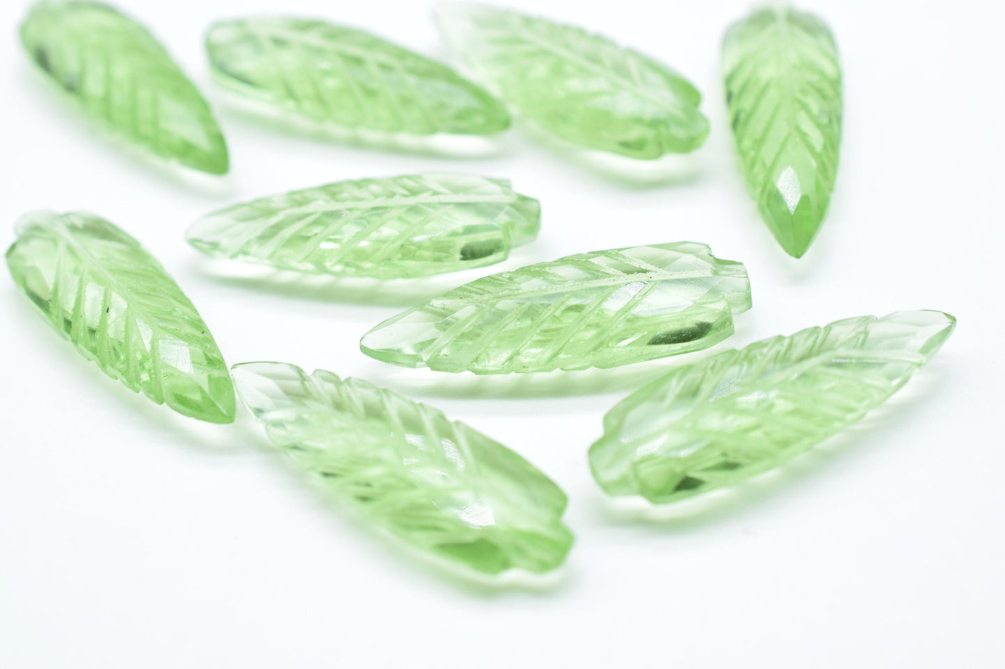 Green Amethyst 10x30mm Pear Shape Faceted carved Briolettes,Green Amethyst Carving Briolettes,Amethyst Leaf Shape Carved Briolettes,Carving