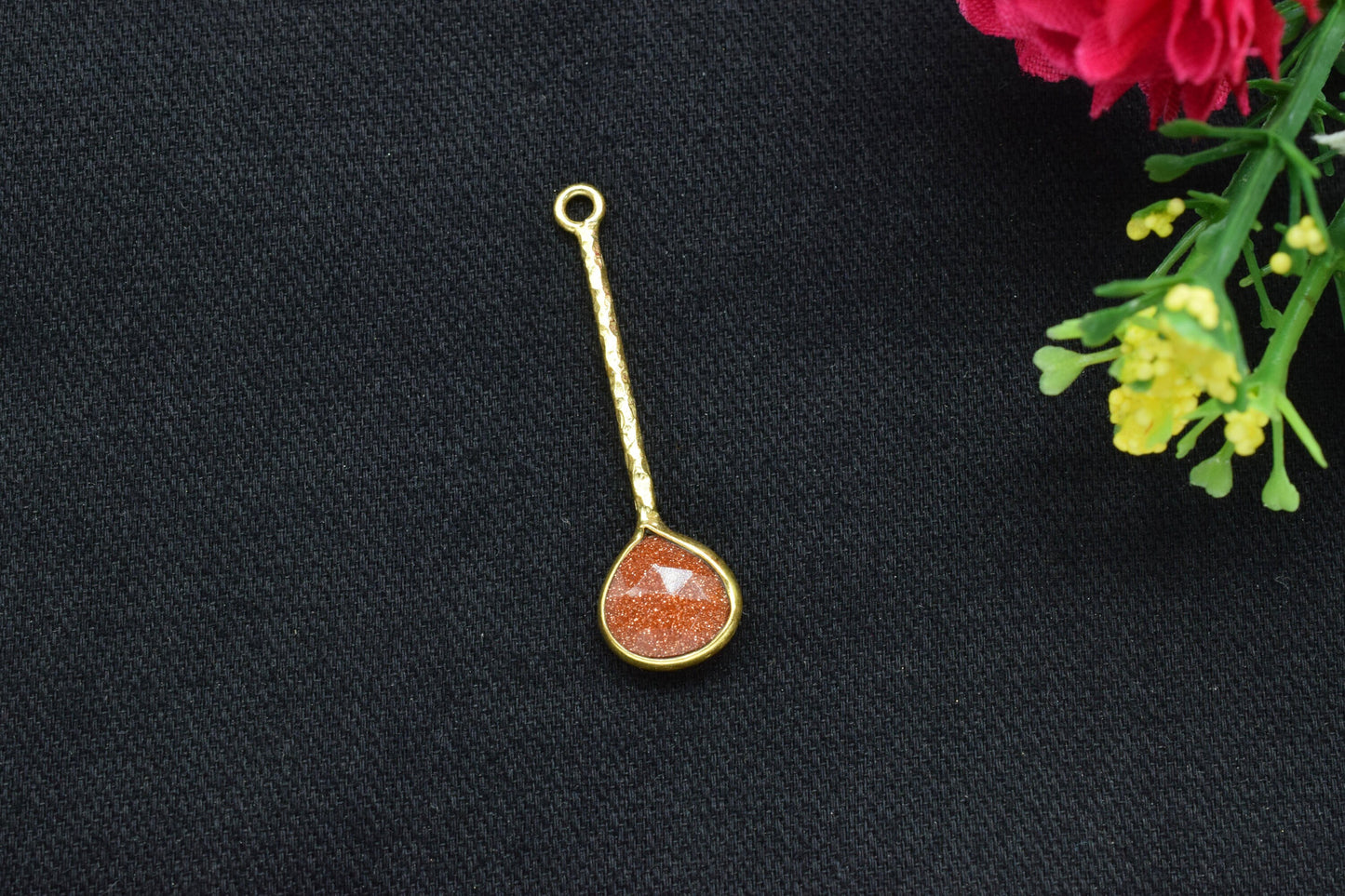 Sunstone Pendant/Gemstone Component/Faceted Sunstone Earring /Single Bail Charm/Necklace Pendant/Heart Shape Charm/Wholesale Supply/DIY