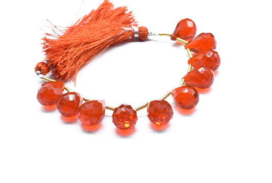 Carnelian Teardrop Shape Briolette, 10x14mm Drop Beads , Carnelian Faceted Drop Shape Briolette , AAA Quality Briolette , Gemstone Beads