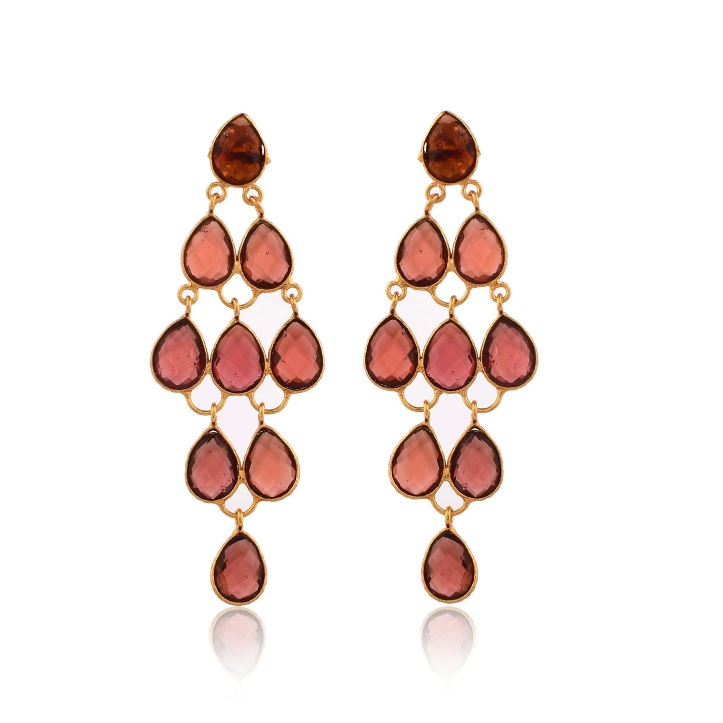 Natural Gemstone Pink Tourmaline Earring/Gold Plated Earring/Bridal jewelry/Handmade Earring/Dangle Earring/Pink Gemstone Earring/B'day Gift