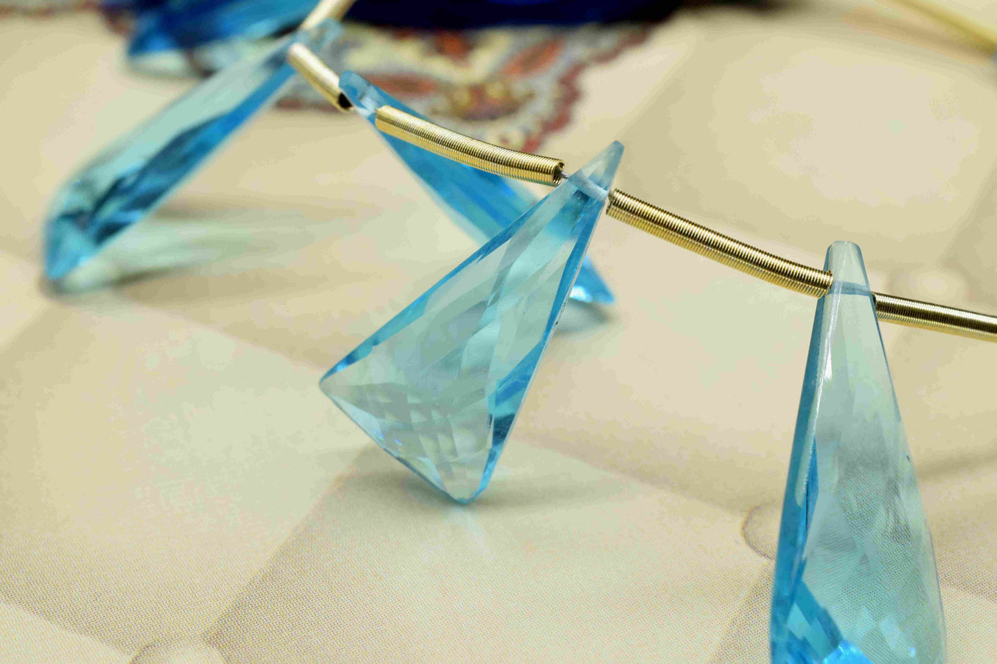 Sky Topaz Triangle Faceted Briolette, Loose Gemstones Briolette,Fancy Shape Briolette,Sky Topaz Beads,AAA Quality Briolette,Jewelry Supplies