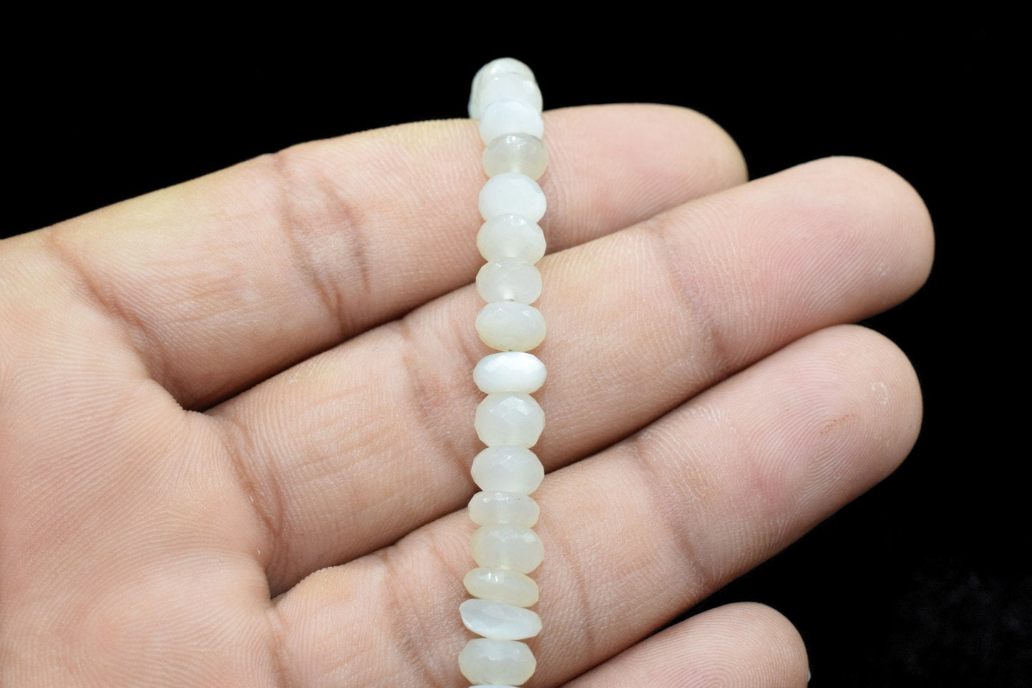 White Moonstone 6mm faceted Rondelle Beads,Moonstone beads,Jewelry Making beads Craft,Moonstone Gemstone Bead,Moonstone fine beads, jewelry