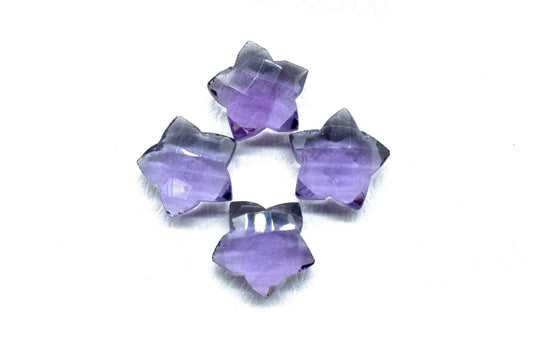 Amethyst 12mm carved star shape Briolettes,star shape Faceted Briolette,Gemstone,Hand Carved Briolette,Carving Gemstone,Carved stones