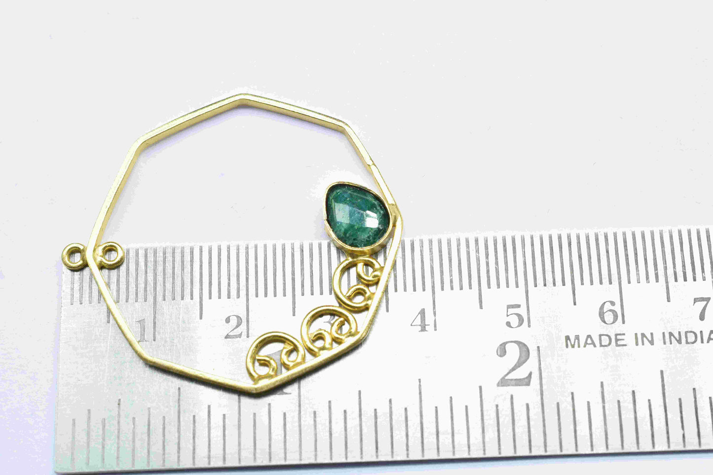 Emerald Gemstone 6x8mm Teardrop Shape Pendant, Emerald Pendant Jewelry, Gemstone Faceted, Finding 32mm Hexagon Shape Jewelry, Gift For Women