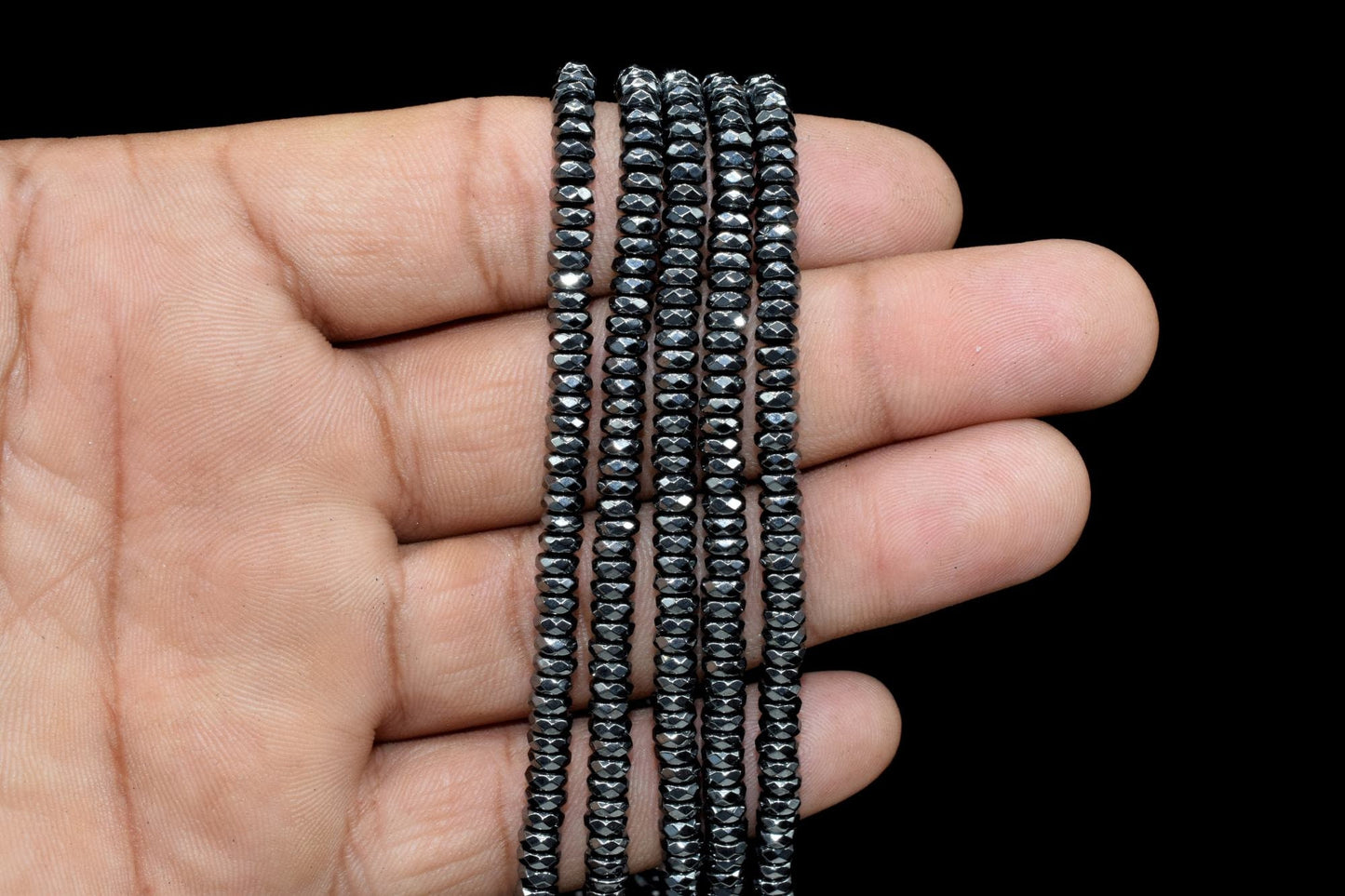 Natural Black Spinel 4mm Faceted beads,AAA quality beads,Jewelry making beads,Semi Precious beads,Spinel rondelle beads,Gemstones beads