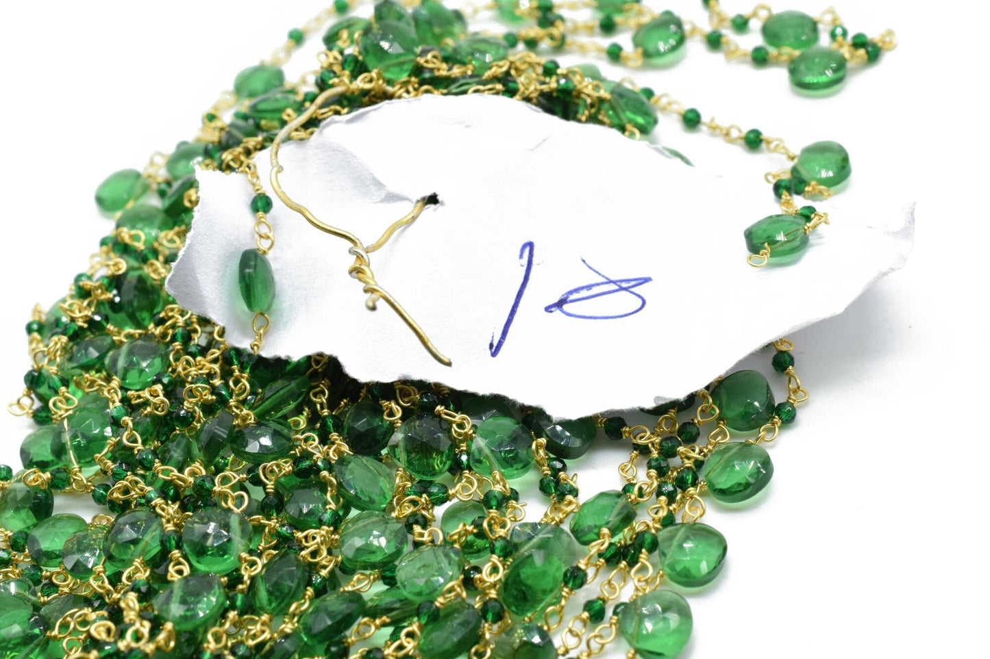 Green Onyx 2mm Rosary Beaded Chain,Green Onyx Heart Shape Rosary Chain,Sold By Foot,GreenOnyx briolette beaded chain,Green Onyx rosary chain