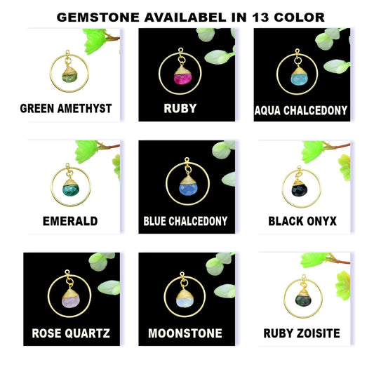 Gemstone Heart Shape Pendant,Heart Beads Dangle Earring,Station Link Supply,Handmade Jewelry,Finding Circle Pendant,Wire Wrapped Component