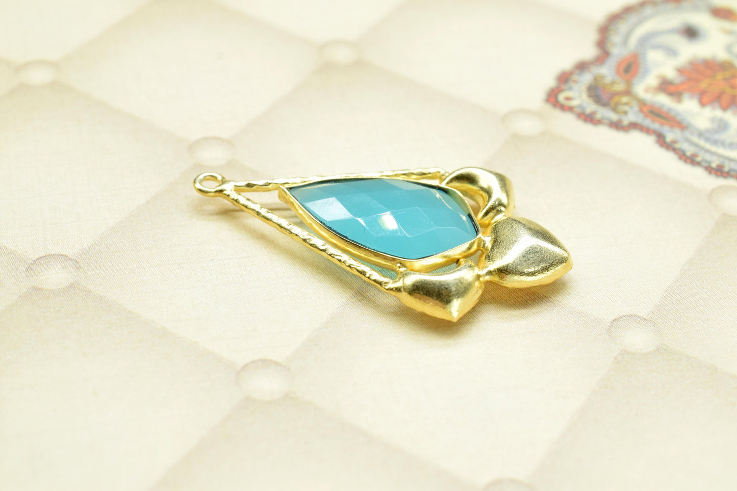 Aqua Chalcedony Faceted Pendant/Necklace Pendant/Single Bail Charm/Jewelry/Gemstone Component/Necklace Pendant/Summer Collection/B'day Gift