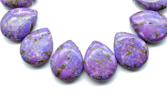 Purple COPPER Turquoise 18x23mm Smooth Pear Shape Briolettes,18x23mm Smooth Plain Pear Shape Briolettes,Calibrated Gemstones,Pear Shape bead