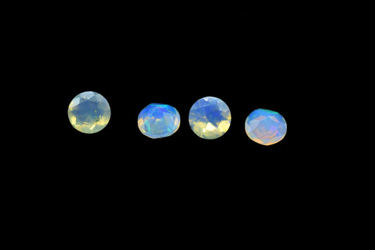 4mm Ethiopian Opal Round Faceted Calibrated Gemstone,Ethiopian Opal Jewelry Making Stone,Ethiopian Rainbow Fire Opal Faceted Loose Stone,