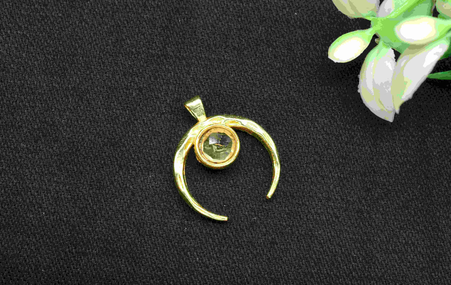 Citrine Pendant , Single Bail Charm , Citrine Connector Pendant , Gold Plated Connectors , Single Bail Gemstone Connector Charm