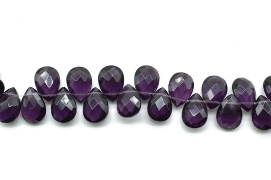 Amethyst Teardrop 7x10mm Briolettes,Amethyst drilled Briolette,February Birthstone briolettes,Purple Amethyst Quartz briolettes,Amethyst