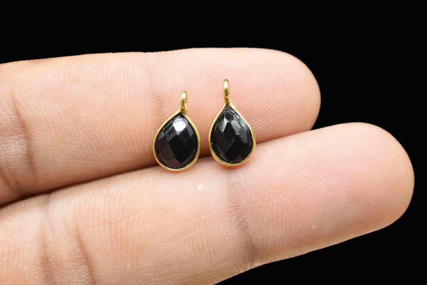 Black Onyx Earring Connector, 6x8mm Onyx Component Supply, Studs Connector, Earring supplies, Black Onyx Studs, Black Onyx Jewelry Making