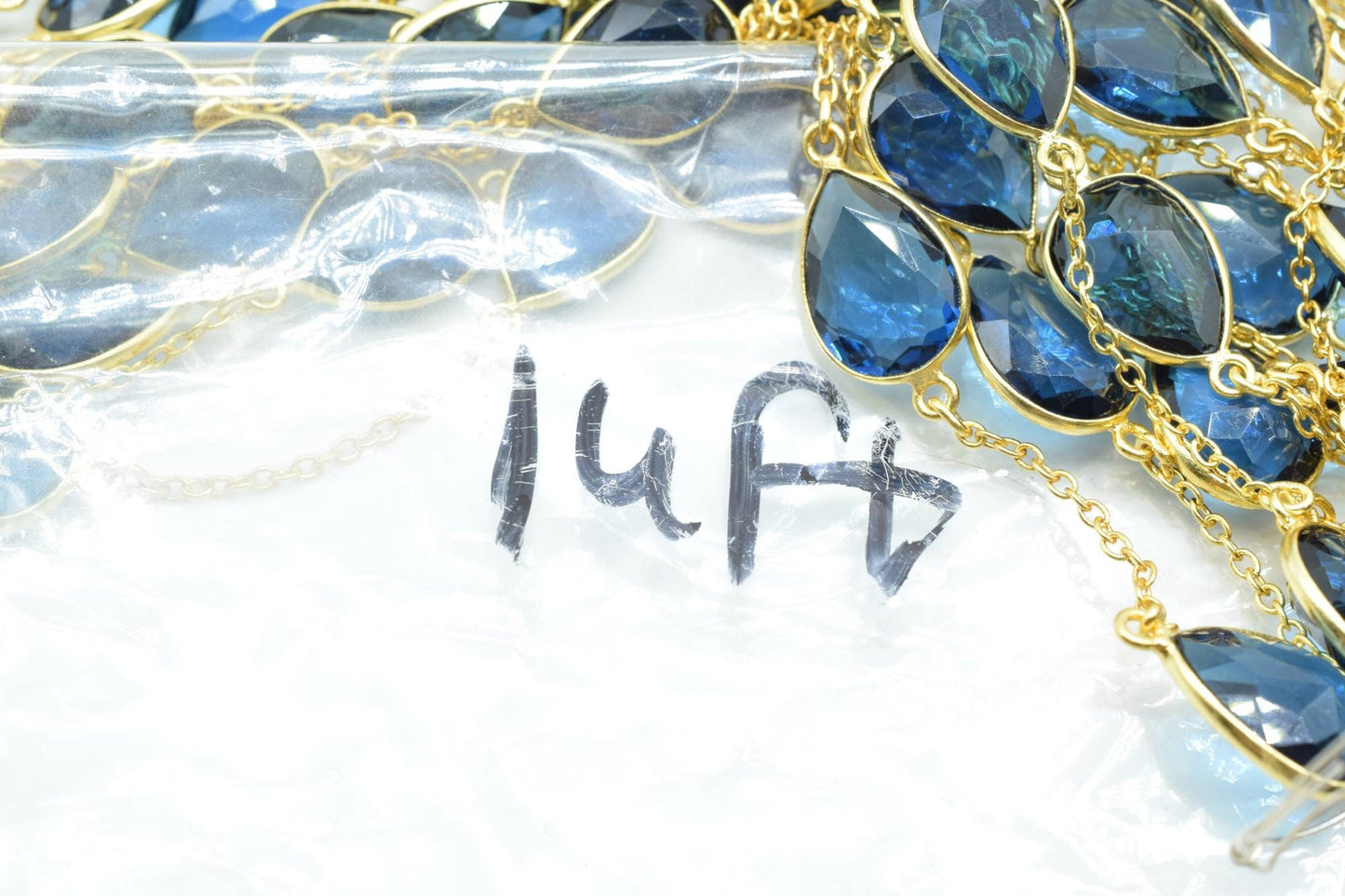 Kyanite Faceted Bezel Connector Station Link Chain,Kyanite Free form Connector Chain,Kyanite Bezel Connector Chain,Chain Per Foot,Kyanite