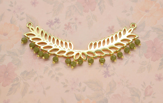 UnaKite Quartz Beads Dangle Charms,Wedding Hair Vine Connectors,Gemstone Leaf Pendant Necklace,Component Leaf Charms,Handmade jewelry,Gift