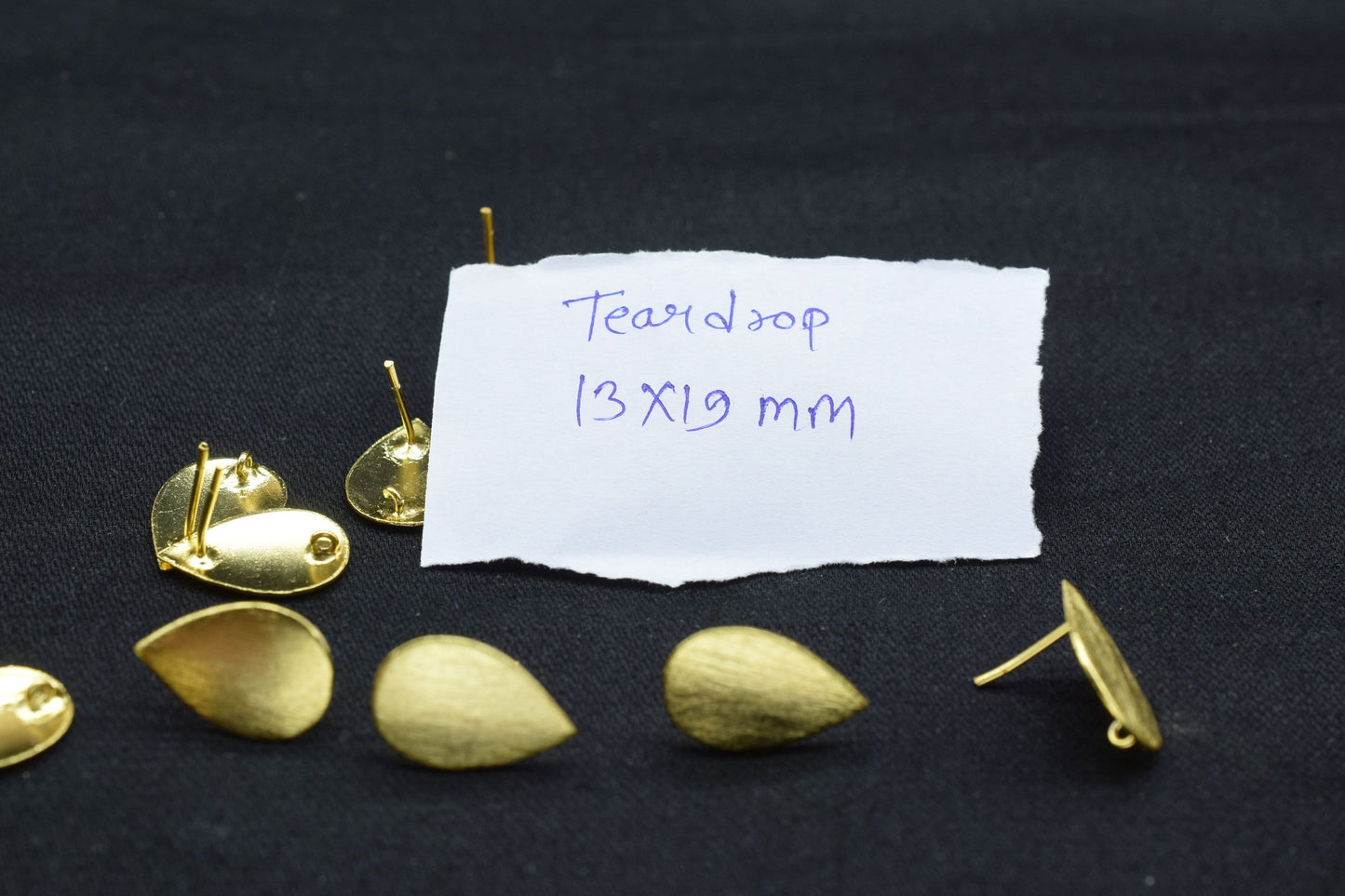 Brass Earring post connector,Teardrop Brass Earring charms,Gold Plated Brass Jewellery,Studs Post connector,Brass Earring,Earring connectors