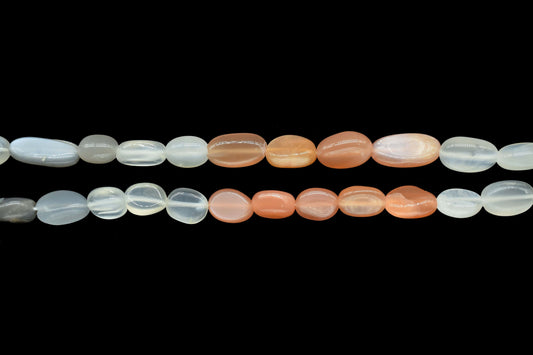 Natural gemstone nuggets,Peach Moonstone Smooth Beads, Peach Moonstone Plain Nuggets Beads,6x7mm to 6x10mm Moonstone Nuggets,Gift