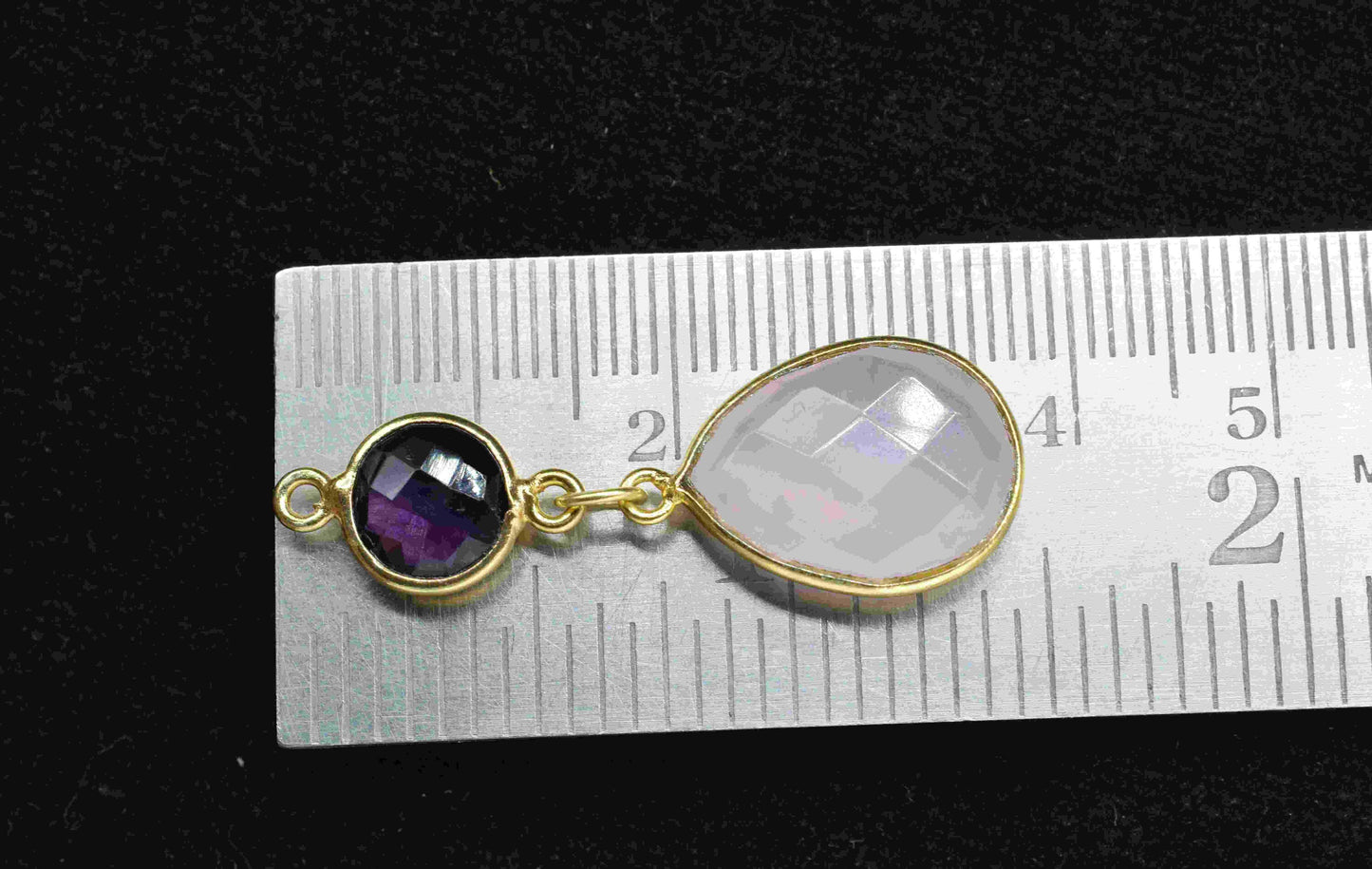 Rose Quartz Component pendants,Multi Gemstone Dangle Earring,Necklace Connectors,Handmade jewelry,Dangle pendant Charms,Station Bezel Link