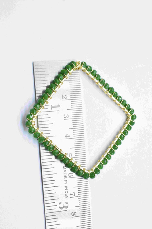 Emerald Quartz Beaded Earring Connector,Gemstone Wire Wrapped Components,Dangle Earring Component,Finding Necklace,Pendant Jewelry Connector