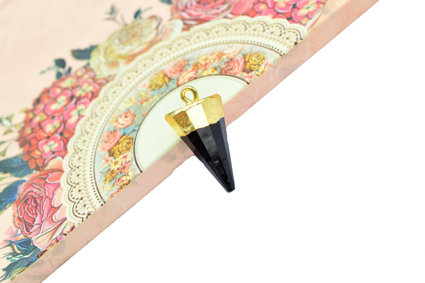 Black Onyx Spike Point Pendant,Handmade Triangle Faceted Pointed Charms,Black Onyx Jewelry Making Supply,Gemstone Single Bail Connector,gift