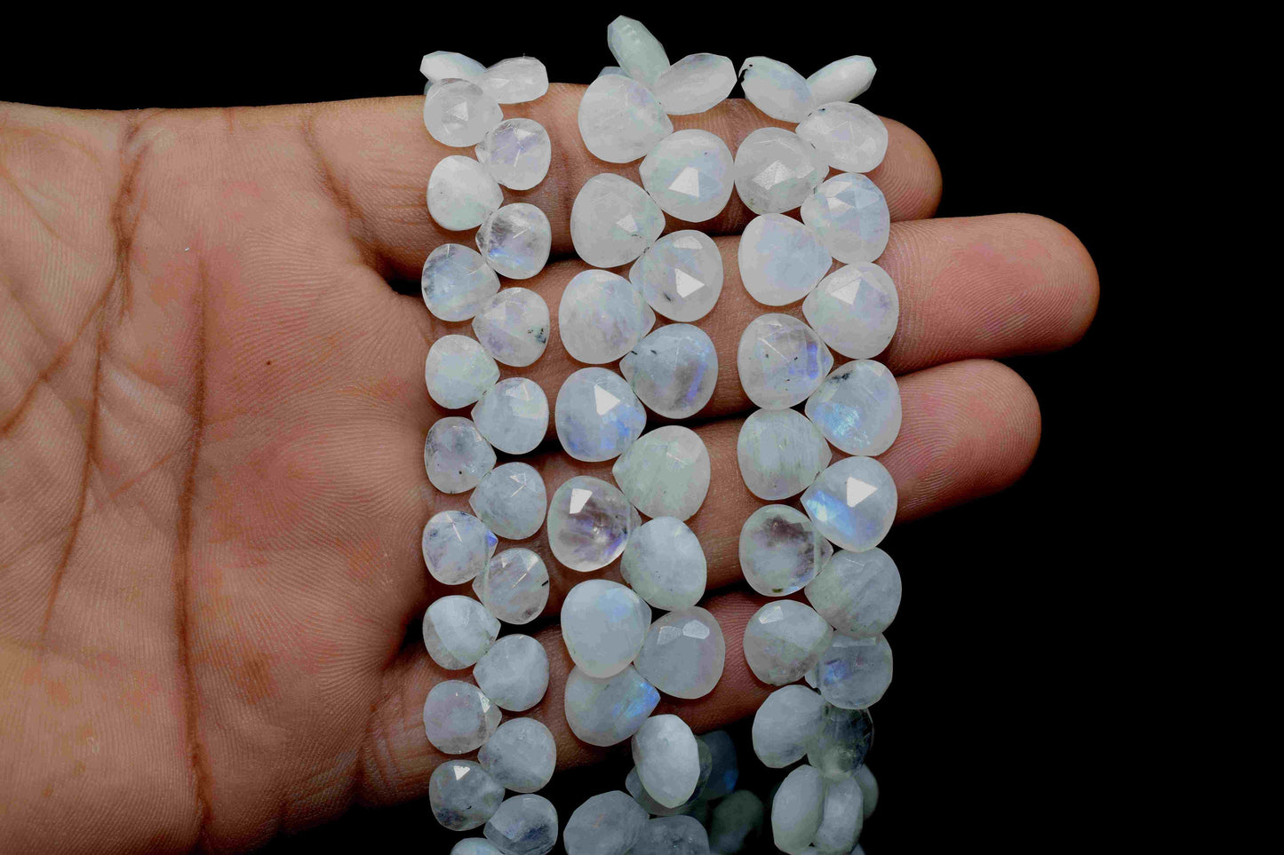 Rainbow Moonstone 10mm Faceted Heart Shape Beads,Moonstone Heart Shape Briolettes,Moonstone Jewelry Bead,Moonstone bead,Moonstone Briolettes