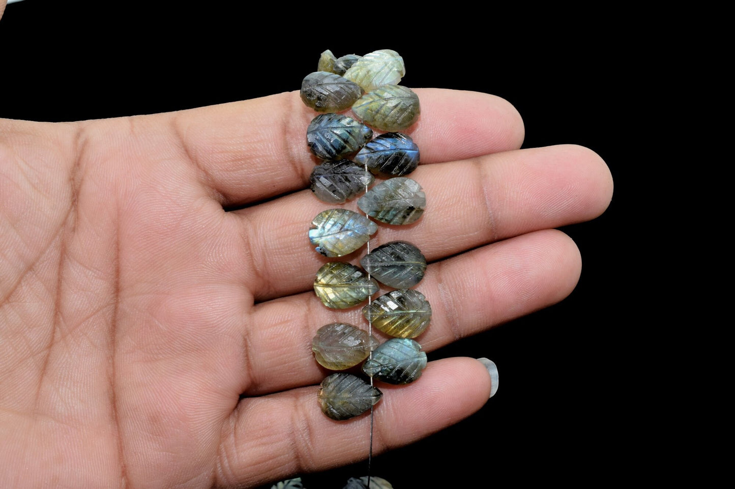 Labradorite 9x13mm Carved Pear Shape Faceted Beads, Carved Teardrop Beads,Labradorite Briolette Beads,Jewelry Making Beads,Carved Briolettes