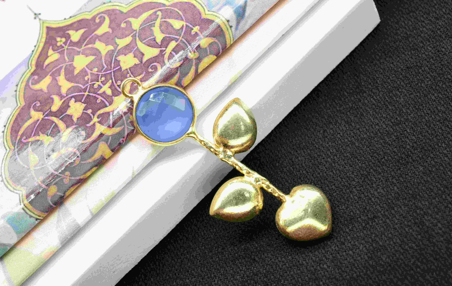 Blue Chalcedony Round Shape Pendant , Blue Chalcedony Single Bail Charms , Genuine Gemstone Charms , Gold Plated Gemstone Connectors ,