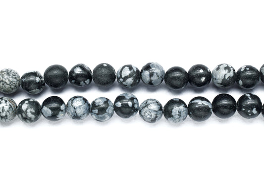 Natural Snowflake obsidian Smooth Beads,6mm to 7mm approximately Beads,nowflake Obsidian Gemstone Round Ball,Loose Beads,AAA Quality,Gift