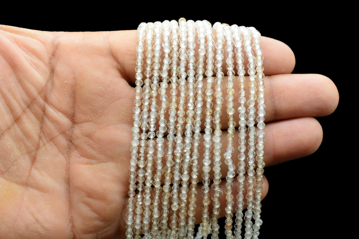 Citrine Faceted Rondelle Beads,3mm Rondelle Beads,Shaded Citrine Beads,Micro faceted beads,Gemstone Beads Jewelry Making supply,Gift For Her
