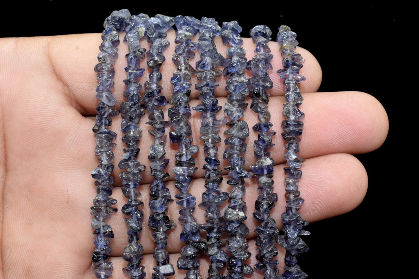 Natural Iolite Chip Beads Strand,Gemstone Chips,Jewelry Making Supply,Beading Supplies,Smooth Raw Gemstone Nuggets Chips,Iolite Uncut Beads