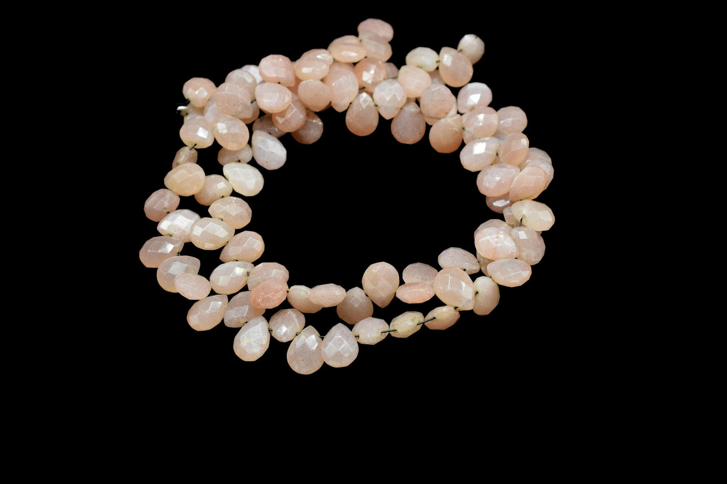 Peach Moonstone Pear Shape Briolettes,Brown Gemstone Faceted Pear Shape Beads Strand,Moonstone Faceted Teardrop,Peach Moonstone Jewelry,Gift