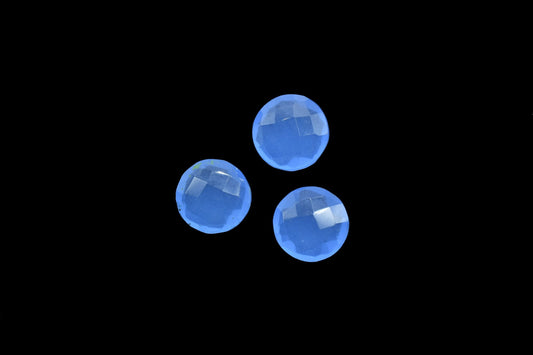 Blue Chalcedony Faceted Coin Shape Briolettes,Superb Item at Low Price,10mm Round Shape Briolettes,Aqua Chalcedony Round Beads,Coin Beads