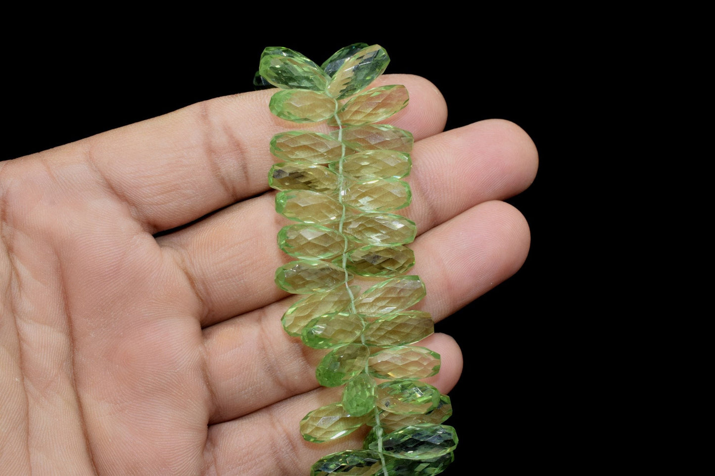 Green Amethyst Faceted Pear Shape Briolettes,6x16mm Teardrop Shape Briolettes,Faceted Briolettes,Green Amethyst Briolettes,Amethyst Jewelry