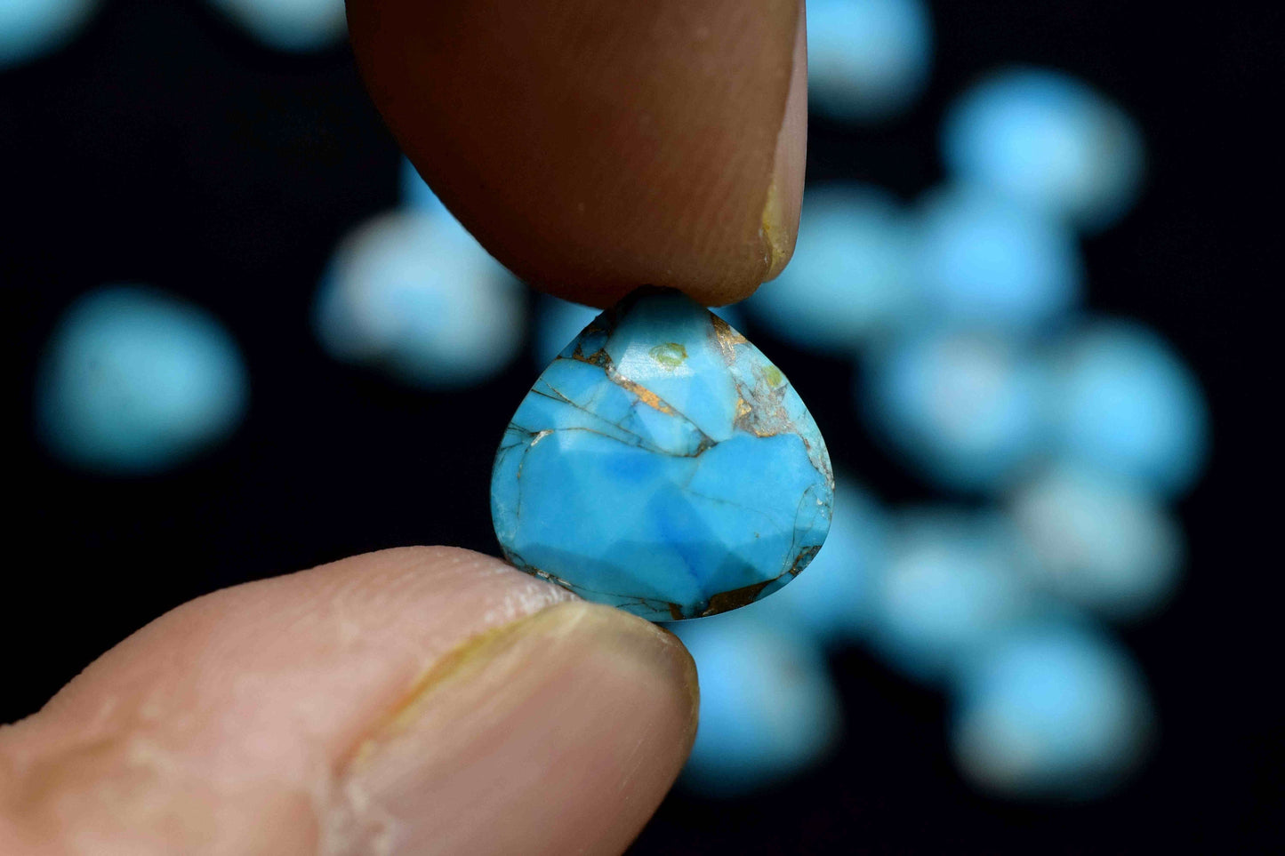 Natural Copper Turquoise 10mm Faceted Heart Shape Briolette,Turquoise Heart Shape Briolette,Copper Turquoise Jewelry,Jewelry Making supplies