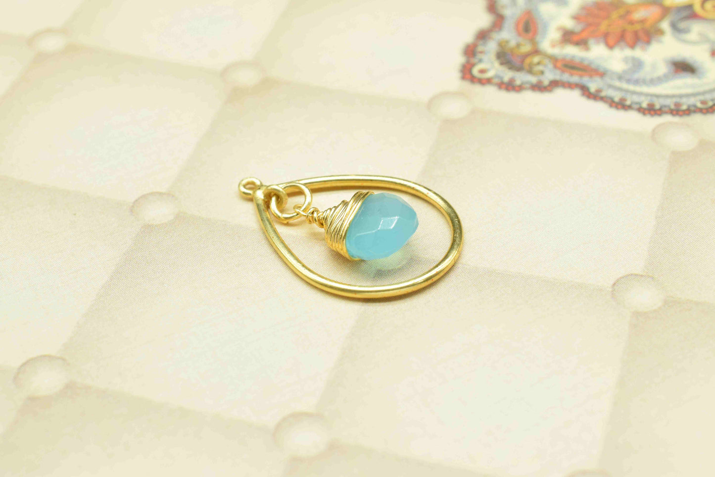 Gemstone Wire Wrapped Connectors,Handmade Components,Beads Pendant Jewelry,Finding Teardrop,Components Dangle Earrings,Station Link Supply