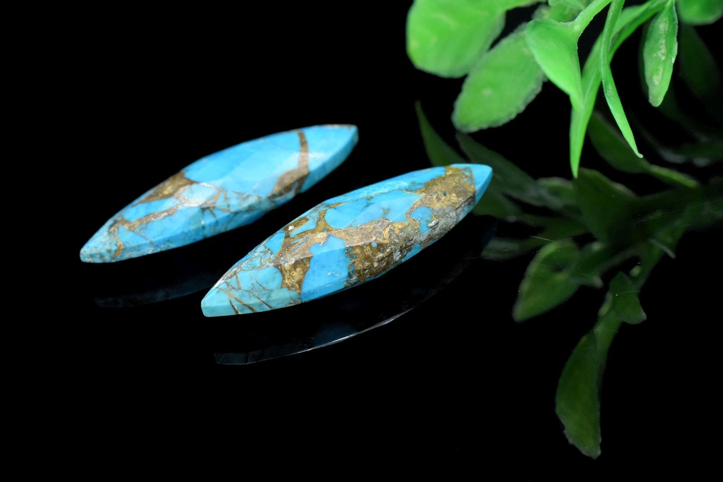 Copper Turquoise Long drop 10x30mm Briolette,sky copper turquoise briolette,Blue Copper Turquoise Marquise briolette,Matching Pair Briolette
