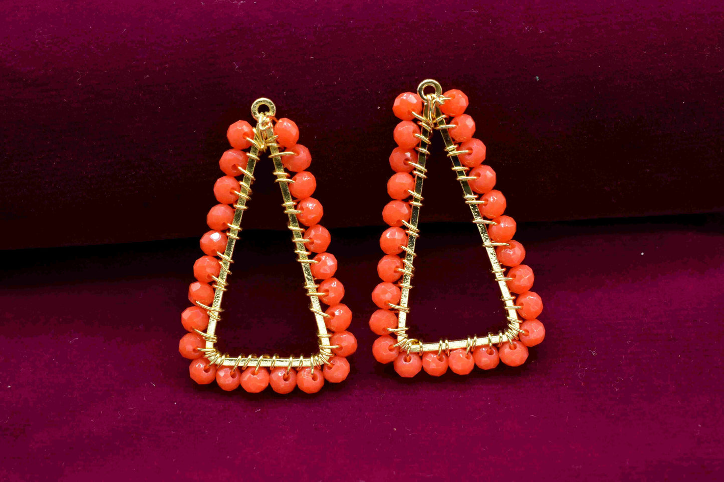 Carnelian Wire Wrapped Dangle Earring,Gemstone Component,Handmade Connector,Beaded Earring Connector,Finding Necklace,Carnelian Jewelry,Gift