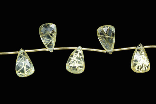 Golden Rutile Triangle Shape Briolettes,Fancy Shape Briolette,Golden Rutile Jewelry Supplies,Golden Rutile Beads Faceted,Gemstone Briolettes