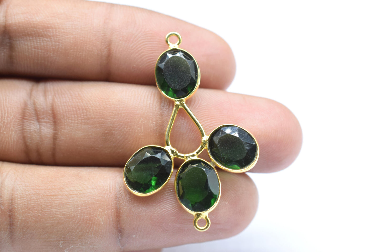 Emerald Gemstone Component/Faceted Cut Stones/Earring Component/Gemstone Pendant/Jewelery Making/Dangle Earring/Wholesale Jewelery Supply