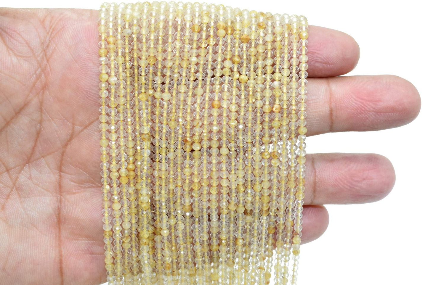Golden Rutile beads,AAA Fine Quality beads,Micro Faceted Roundell Bead,Beads for Jewelry Supplies,Tiny Faceted Bead,golden beads,13'' strand