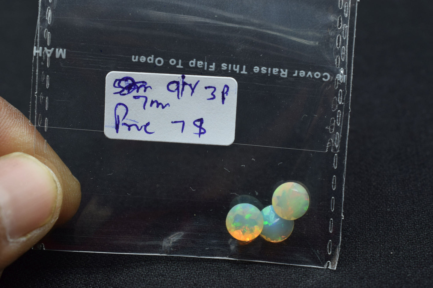 7mm Round Faceted Ethiopian Opal Gemstone,,Multi Fire Opal Cut Stone,Calibrated Opal Gemstone,Rainbow Fire Opal,Natural Ethiopian Opal Beads