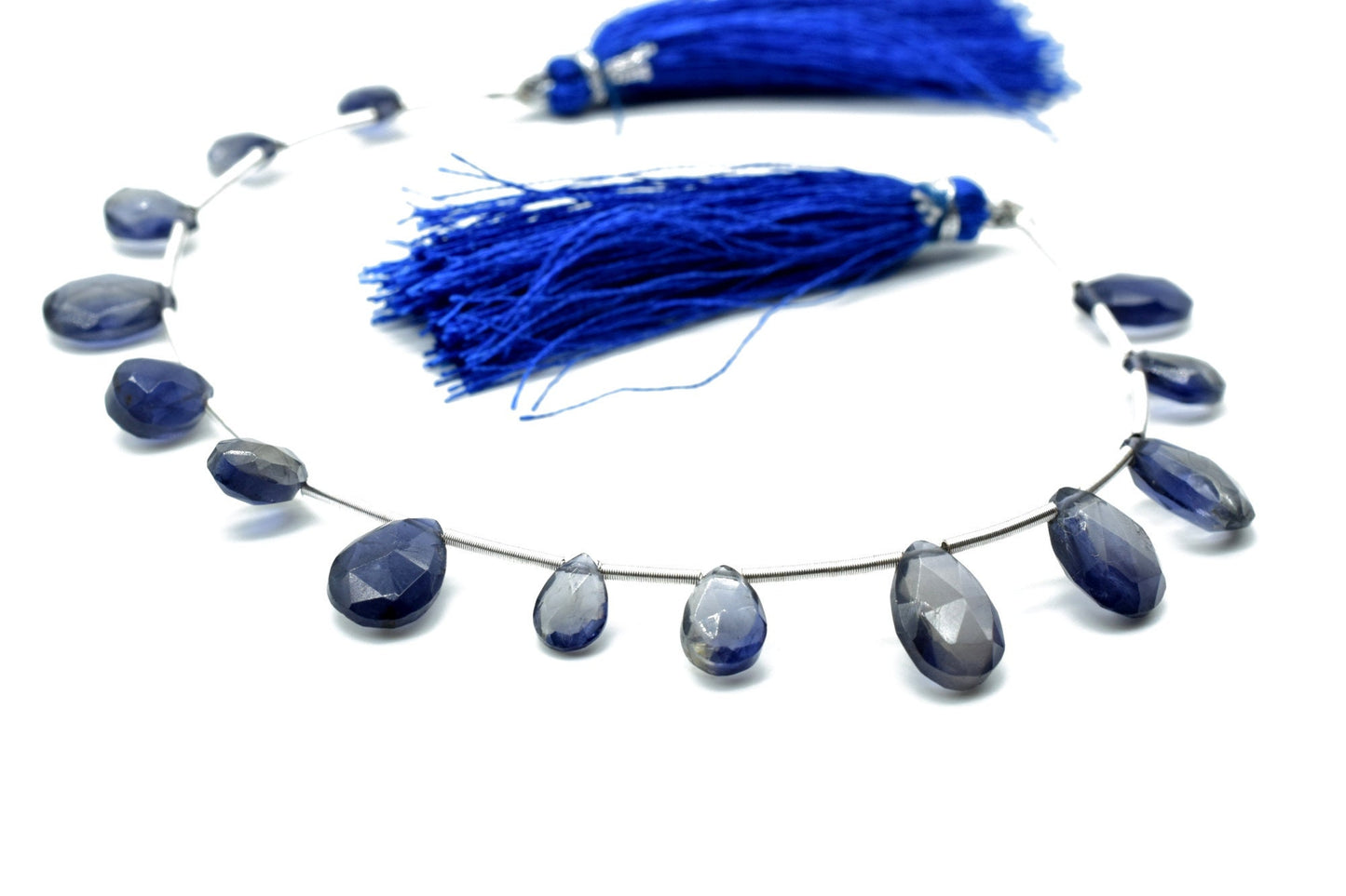 AAA Quality Iolite teardrop Briolettes,Iolite Beads,Iolite Faceted Pear Briolette,Iolite Beads Sparkly Full 7" Strand,,Wholesale briolettes,