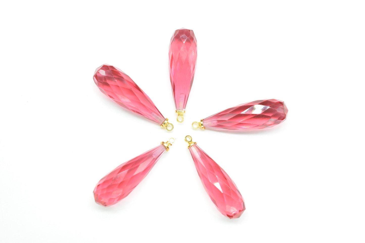 Pink Tourmaline Teardrop Pendant,Tourmaline Gemstone Pendant Charm,Craft Supplies,Jewelry Making Connectors,Long Teardrop Pendant,B'Gifts