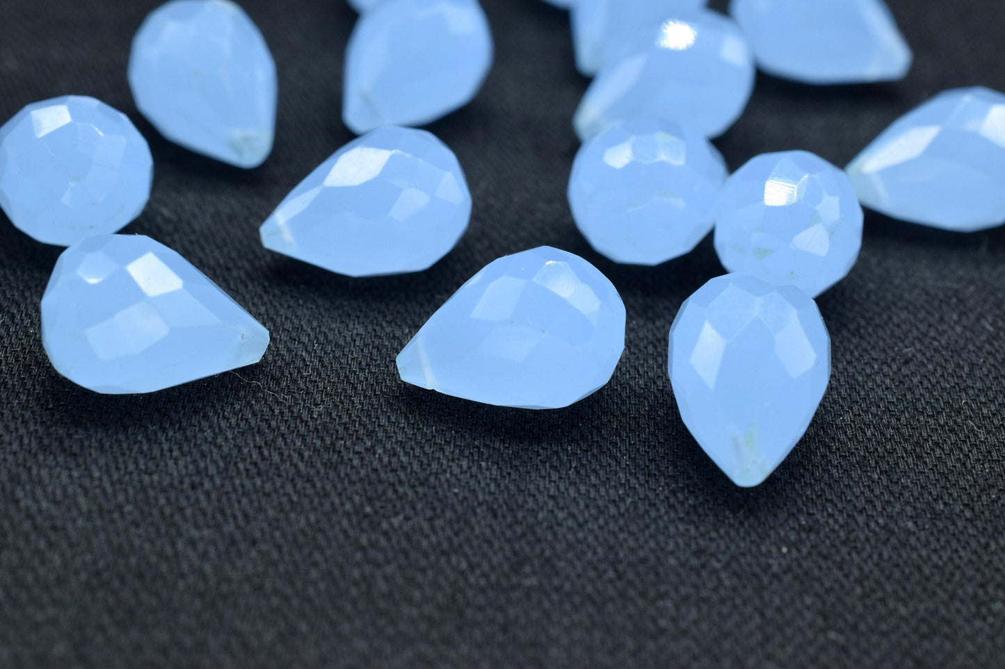 Blue Chalcedony Teardrop Shape Briolette, 10x14mm Drop Beads , Blue Chalcedony Faceted Drop Shape Briolette , AAA Quality Briolette